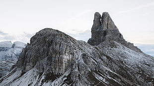 grey mountain photo digital wallpaper, landscape, nature