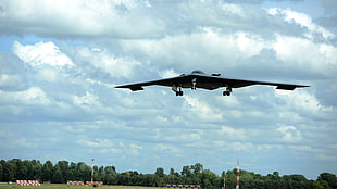 black aircraft, Northrop Grumman B-2 Spirit, aircraft, military aircraft, Bomber HD wallpaper