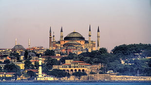 orange dome building, Turkey, mosque, Istanbul, Hagia Sophia HD wallpaper