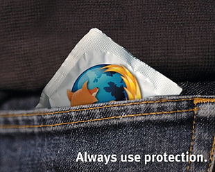 Mozilla Firefox logo, Mozilla Firefox, technology, denim, safety