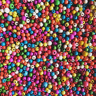 assorted-color bead lot, Beads, Colorful, Varicoloured HD wallpaper