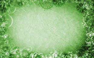 green and white floral wallpaper