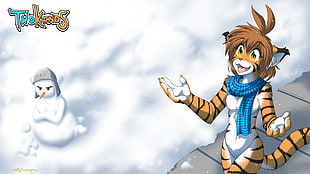Twokends anime tiger character illustration, furry, Anthro, Twokinds