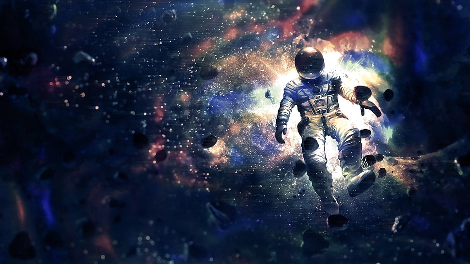 astronaut floating in space digital wallpaper HD wallpaper