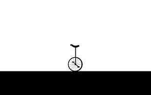 black uni-cycle on black ground illustration