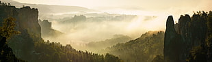 mountain range photography HD wallpaper