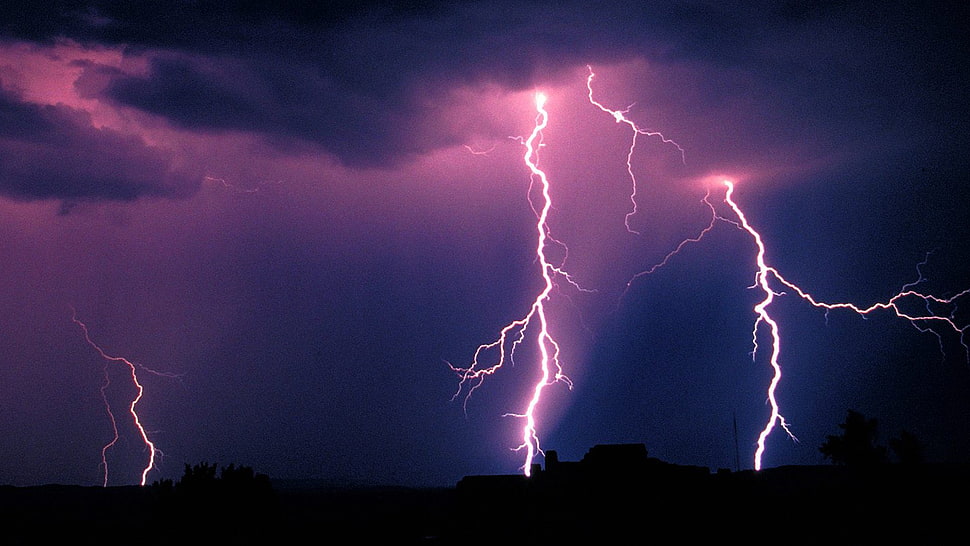 white lightning, lightning, night, nature, clouds HD wallpaper