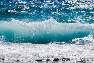 ocean wave approaching seashore during daytime