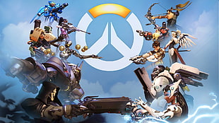 group of video game character digital wallpaper, Overwatch