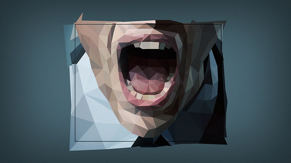 person open mouth painting HD wallpaper