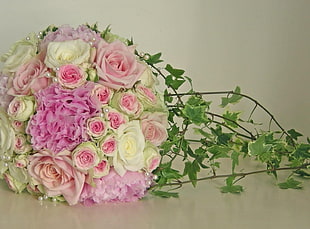 pink and beige flowers