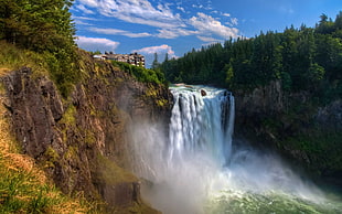 landscape photography of waterfalls