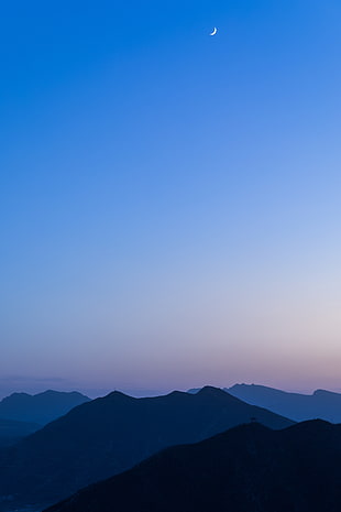 silhouette photo of mountain HD wallpaper