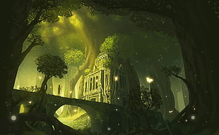 movie still screenshot, forest, trees, fantasy art, butterfly HD wallpaper
