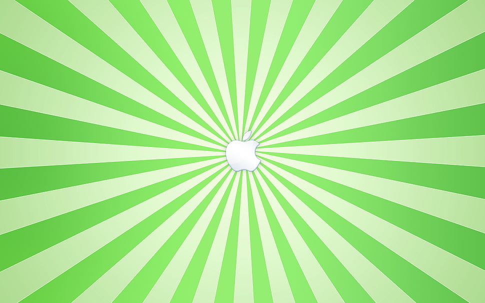 green and white Apple logo HD wallpaper