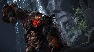 monster illustration, Behemoth, Evolve, video games