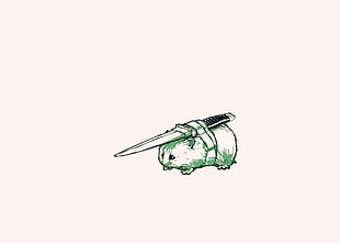 mice with dagger caricature, dagger, hamster, minimalism