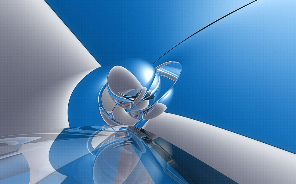 blue and white digital wallpaper HD wallpaper