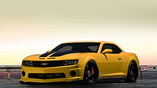 yellow Chevrolet Camaro coupe, Chevrolet Camaro, Chevrolet, yellow cars, car HD wallpaper