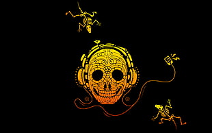 skull with headphone illustration
