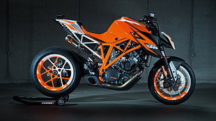 orange naked motorcycle, motorcycle, KTM, Superduke 1290 R HD wallpaper