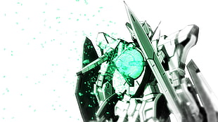 silver robot illustration, Gundam, mech, Mobile Suit Gundam 00, Gundam 00 exia