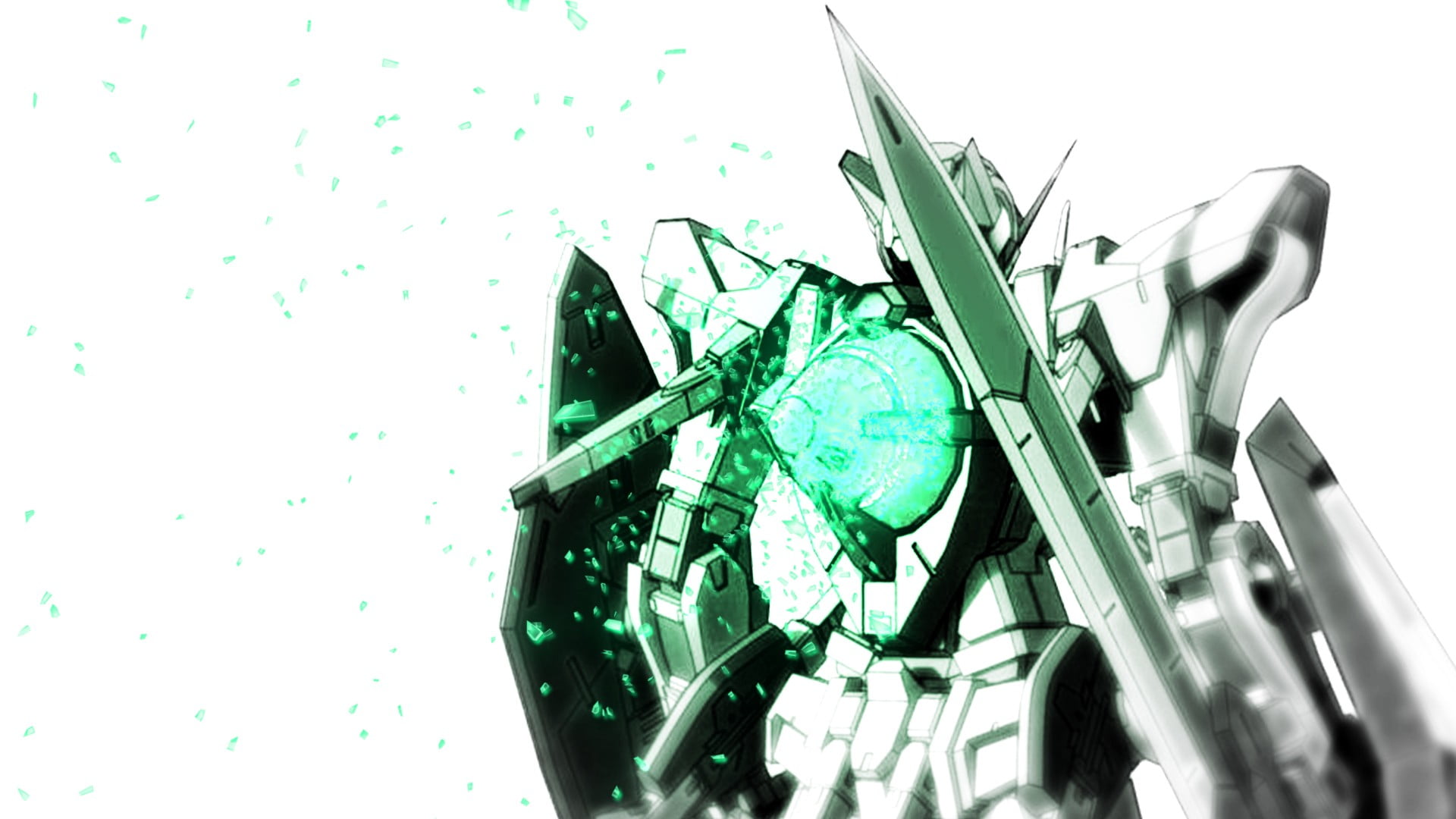 silver robot illustration, Gundam, mech, Mobile Suit Gundam 00, Gundam 00 e...