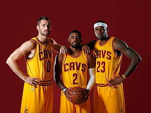 three Cavs NBA players photo HD wallpaper