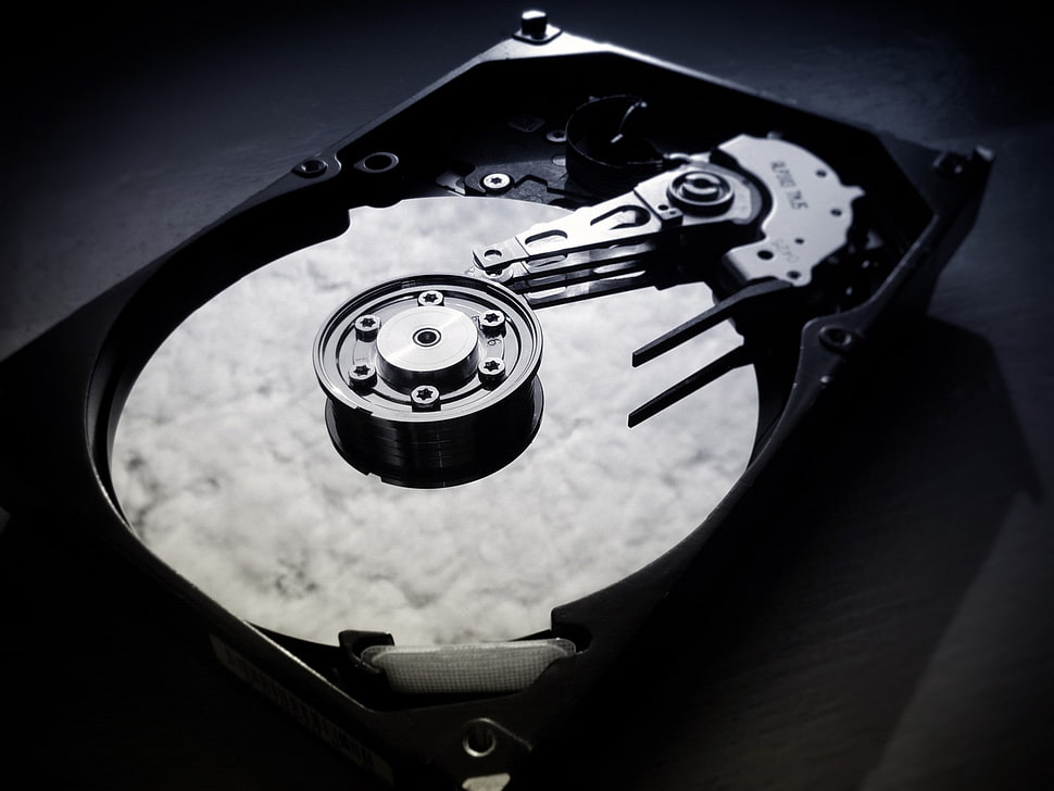 black internal HDD, technology, Hard Drive HD wallpaper