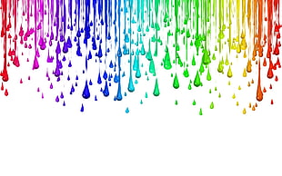 purple, blue, green, orange and red drops painting