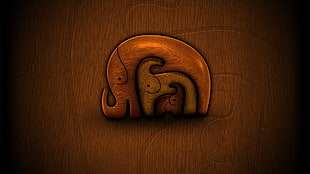 brown elephant wall decor, minimalism, elephant, animals, artwork