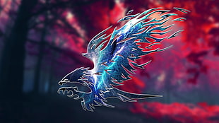 blue bird illustration, eagle, tribal , nature HD wallpaper