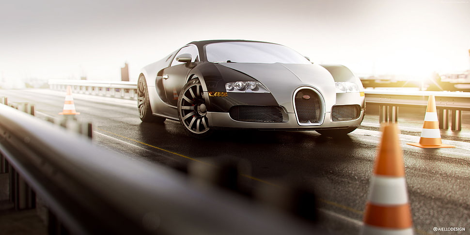 Bugatti Veyron on track HD wallpaper