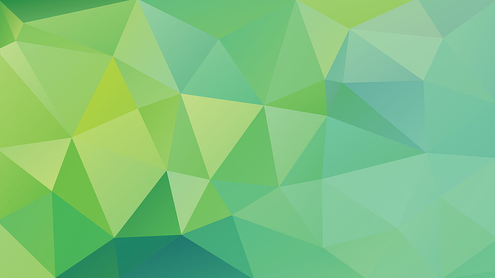 green and teal digital wallpaper, pattern, low poly HD wallpaper