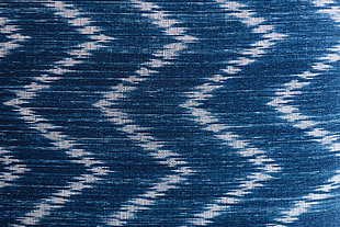 blue and gray chevron textile