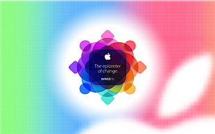 multicolored Apple Center of Change screenshot, Apple Inc., WWDC, technology HD wallpaper
