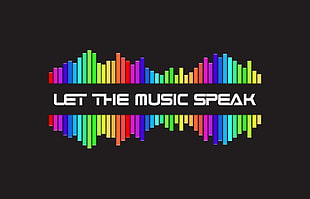 Let The Music Speak illustration, music, colorful, rainbows, simple