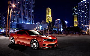 red Chevrolet Camaro coupe, Chevrolet Camaro HD wallpaper