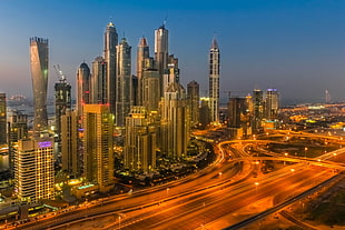 timelapse photography of metropolis during dawn