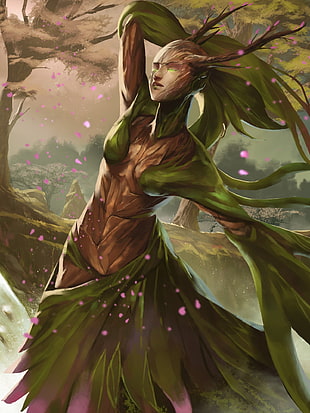 tree fairy graphic wallpaper, fantasy art, spirits HD wallpaper