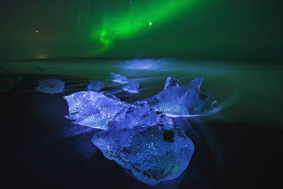 northern lights, Iceland, nature, landscape, winter HD wallpaper
