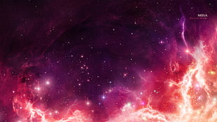 nebula wallpaper, digital art, space, stars, galaxy