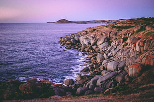 gray rocks, Granite island, Australia, Rocks