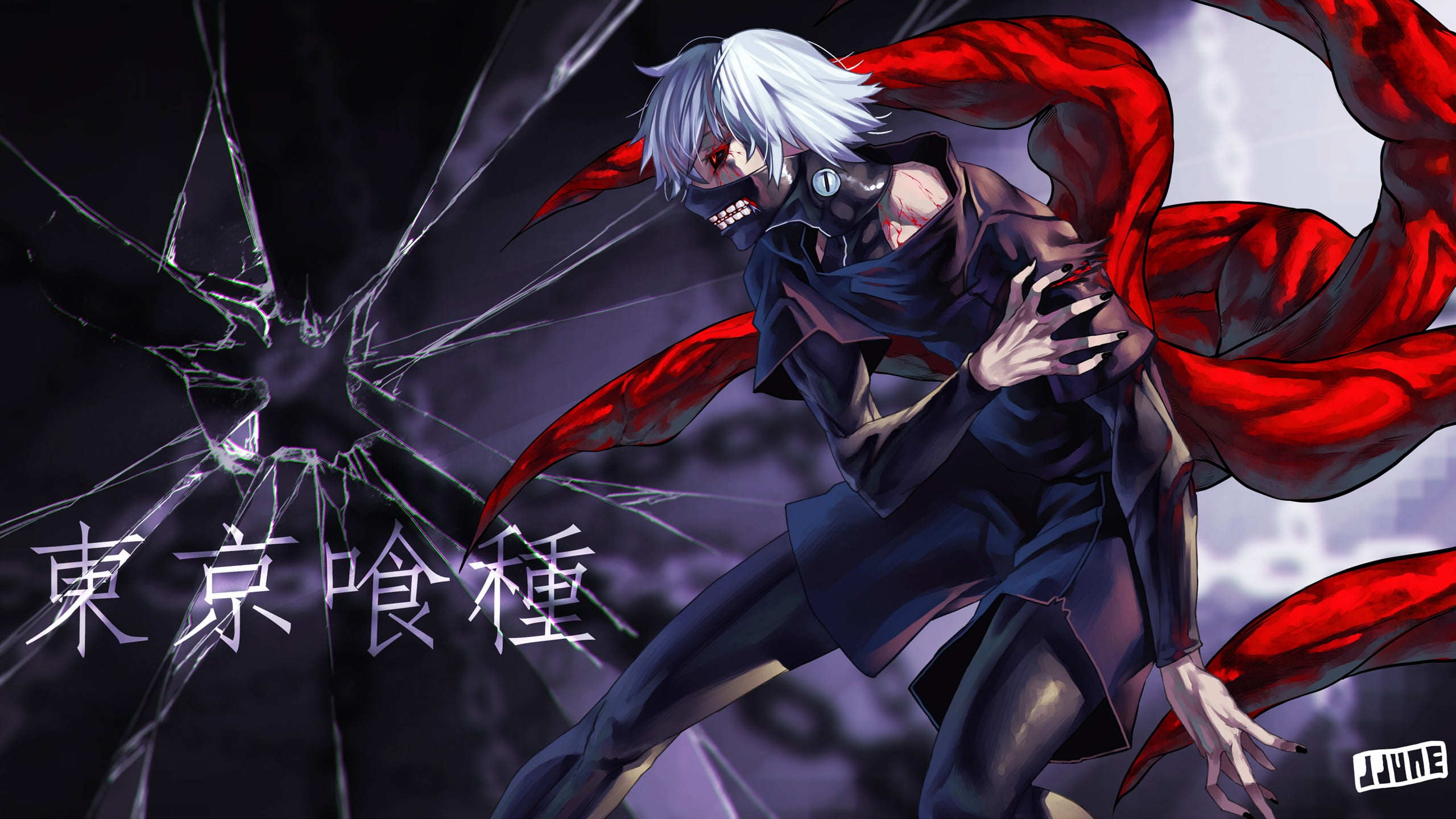 gray haired anime character illustration, Tokyo Ghoul, Kaneki Ken