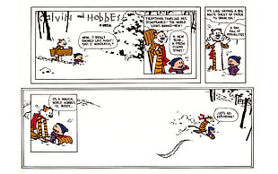 comic strip, Calvin and Hobbes, comics HD wallpaper