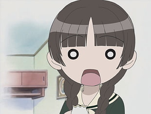 black-haired female anime character HD wallpaper