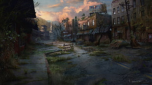 ghost town graphics, The Last of Us, concept art, video games HD wallpaper