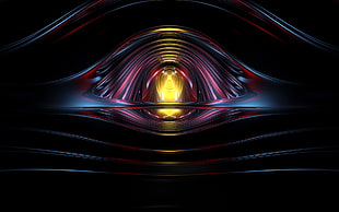 yellow, red, and black digital wallpaper