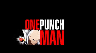 Onepunch Man wallpaper, One-Punch Man, typography, black background, anime HD wallpaper