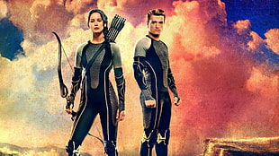 Katniss Everdeen and Peeta Millark, Hunger Games, Jennifer Lawrence, movies HD wallpaper